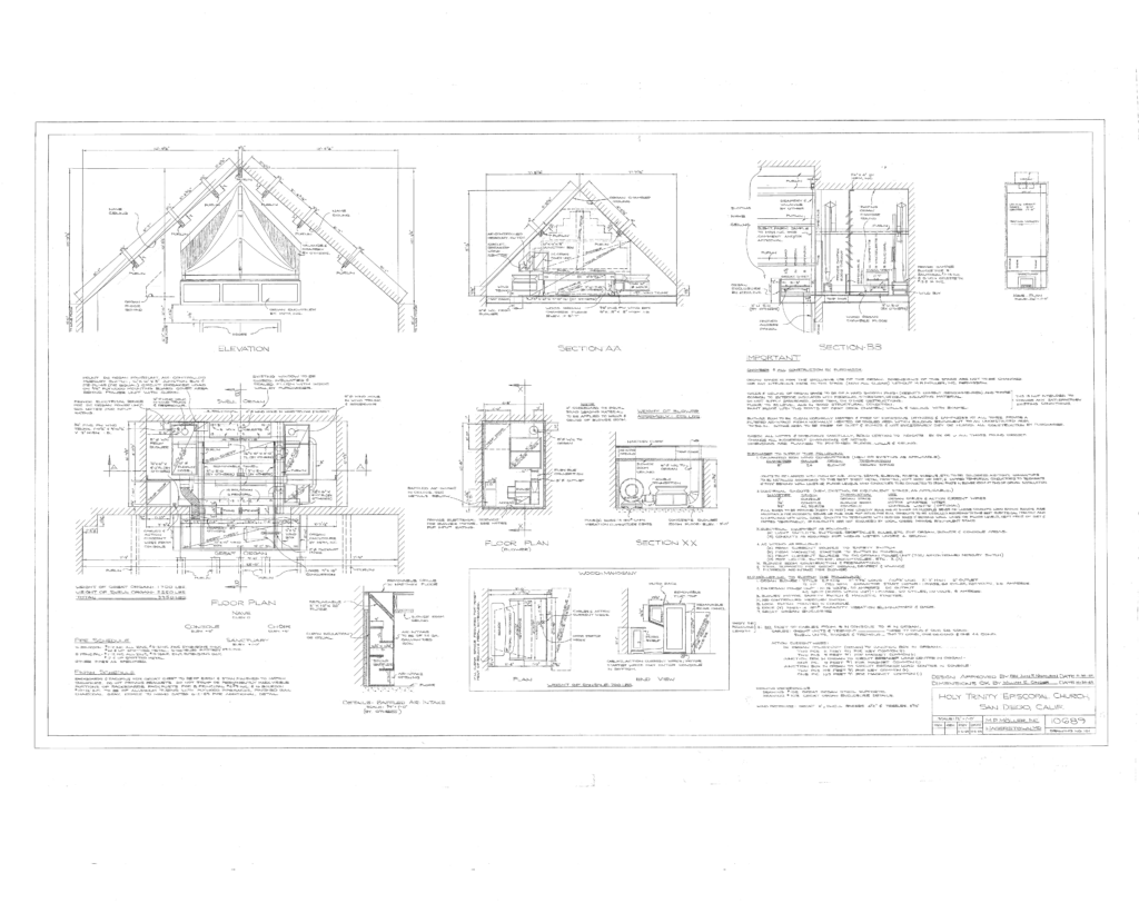 Möller factory drawing for Opus 10689, 1969